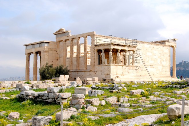 The Erechtheum temple.