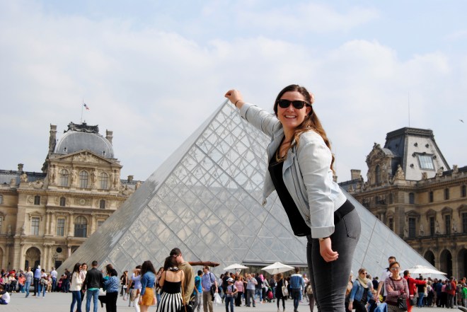 Holding up the Louvre...or something like that.