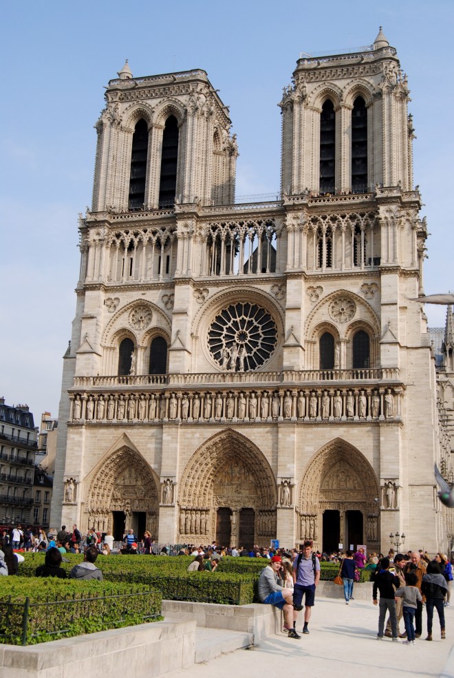 The outside of Notre Dame.