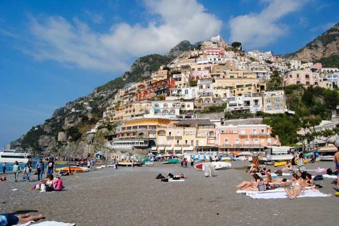 The beautiful and colorful stacked cliffside homes in Positano.